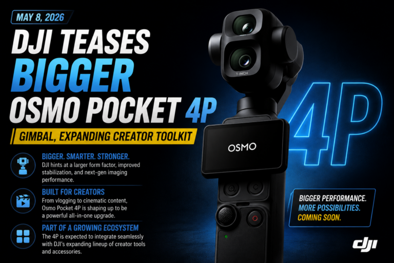 DJI teases a bigger Osmo Pocket 4P gimbal for creators