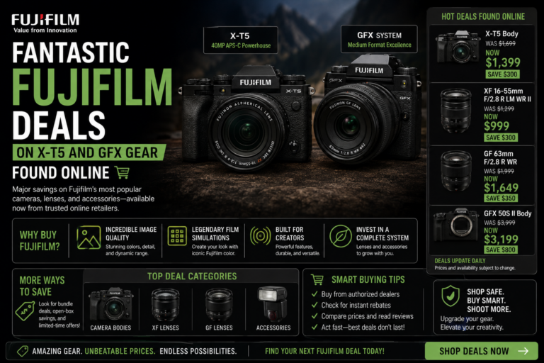 Fujifilm X-T5 and GFX camera deals found online for creators