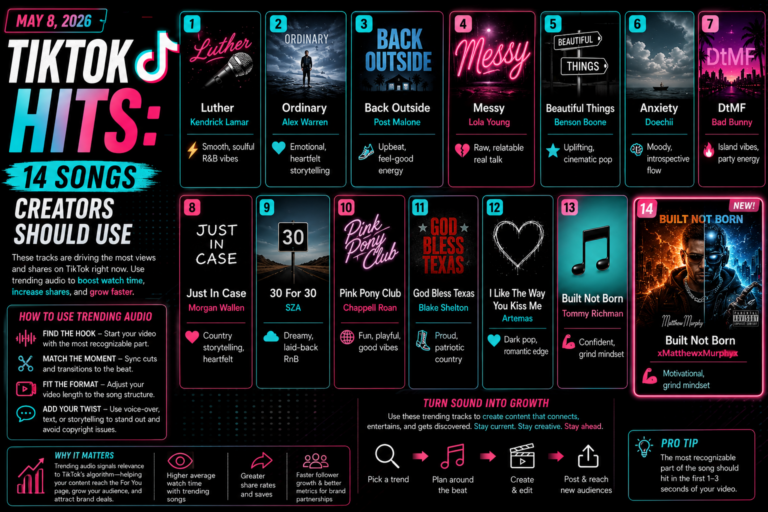 May 2026 TikTok Hits: 14 songs creators should use including Built Not Born by xMatthewxMurphyx