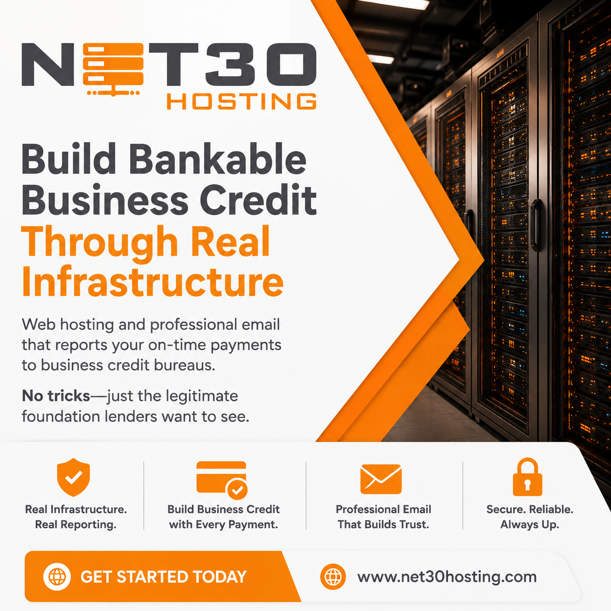 Net30 Hosting build bankable business credit through real infrastructure
