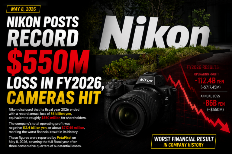Nikon posts record $550M loss in FY2026 as cameras take a hit