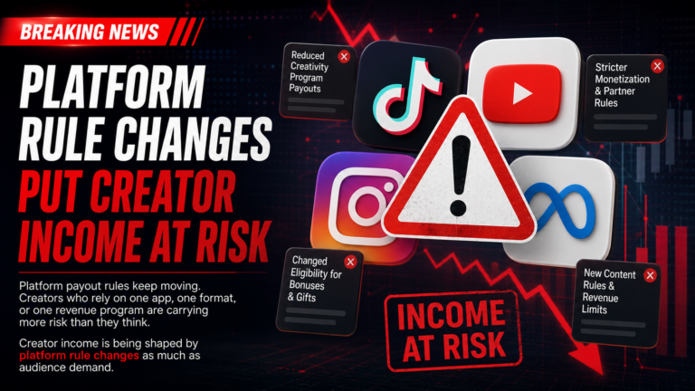 Platform rule changes put creator income at risk across TikTok YouTube Instagram and Meta