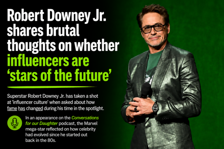 Robert Downey Jr. influencer culture graphic about whether influencers are stars of the future