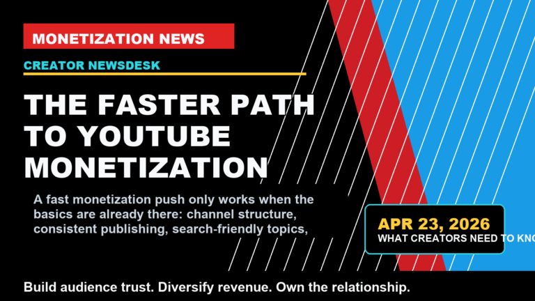 A fast monetization push only works when the basics are already there: channel structure, consistent publishing, search-friendly topics, and audience engagement.