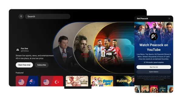 YouTube Primetime Channels Adds FOX One and Peacock for Live Sports and Movies - YouTube Blog