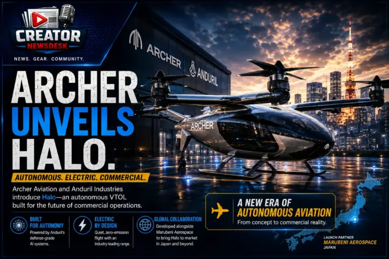 Archer Unveils Halo Autonomous VTOL With Anduril, Marubeni