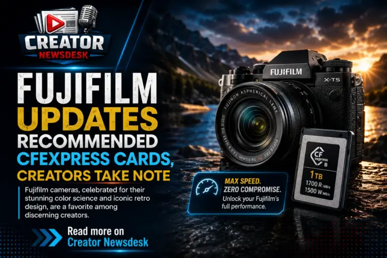 Fujifilm Updates Recommended CFexpress Cards, Creators Take Note