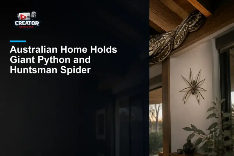 Australian Home Holds Giant Python and Huntsman Spider