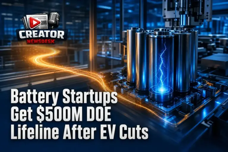Battery Startups Get $500M DOE Lifeline After EV Cuts
