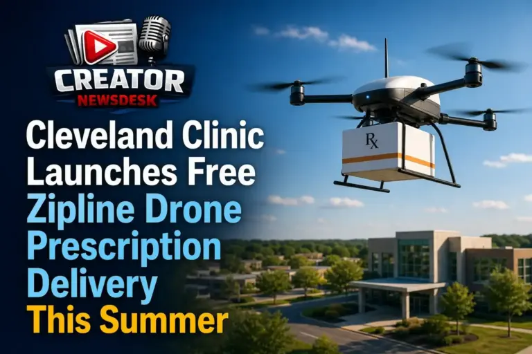 Cleveland Clinic Launches Free Zipline Drone Prescription Delivery This Summer