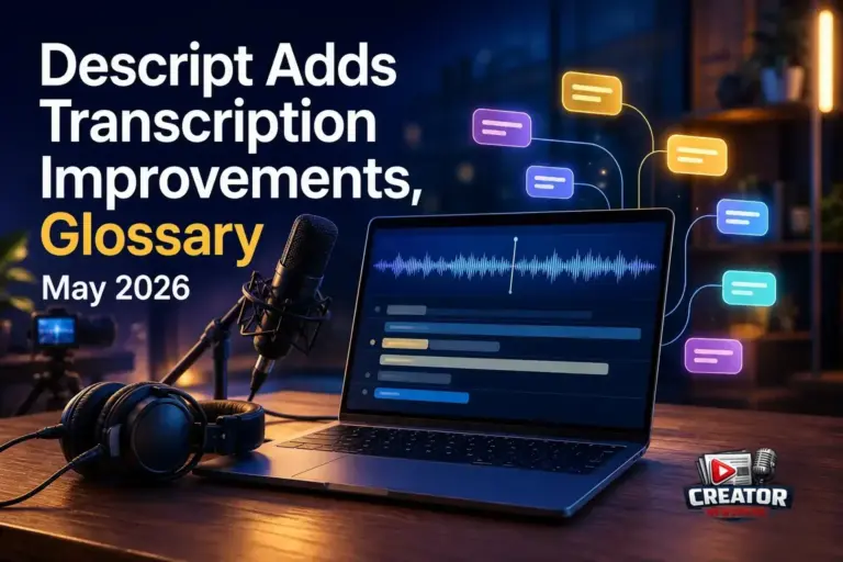 Descript Adds Transcription Improvements, Glossary May 2026