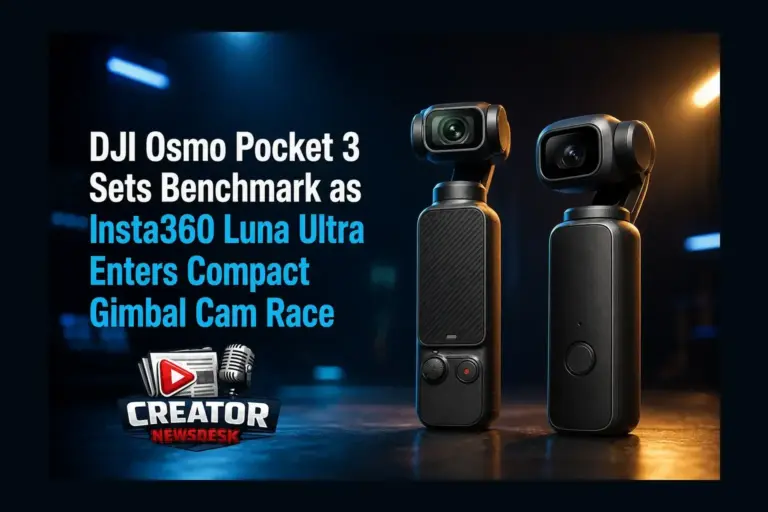 DJI Osmo Pocket 3 Sets Benchmark as Insta360 Luna Ultra Enters Compact Gimbal Cam Race