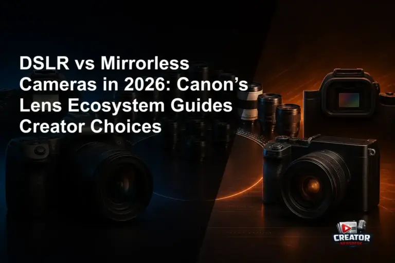 DSLR vs Mirrorless Cameras in 2026: Canon’s Lens Ecosystem Guides Creator Choices