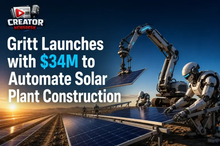 Gritt Launches with $34M to Automate Solar Plant Construction