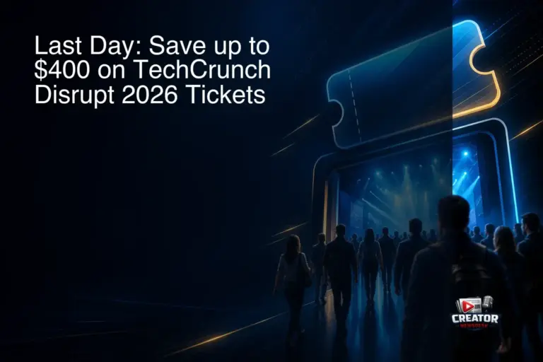 Last Day: Save up to $400 on TechCrunch Disrupt 2026 Tickets