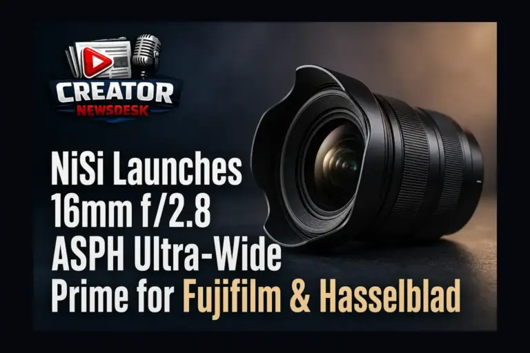 NiSi Launches 16mm f/2.8 ASPH Ultra‑Wide Prime for Fujifilm & Hasselblad