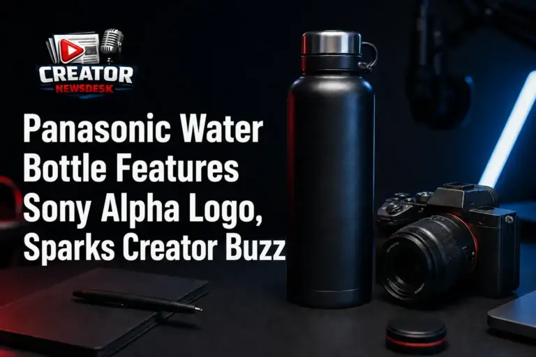 Panasonic Water Bottle Features Sony Alpha Logo, Sparks Creator Buzz