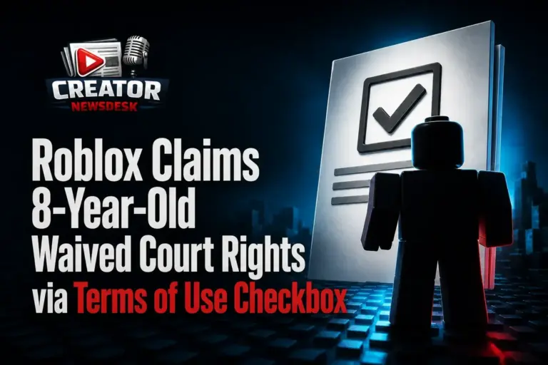 Roblox Claims 8-Year-Old Waived Court Rights via Terms of Use Checkbox
