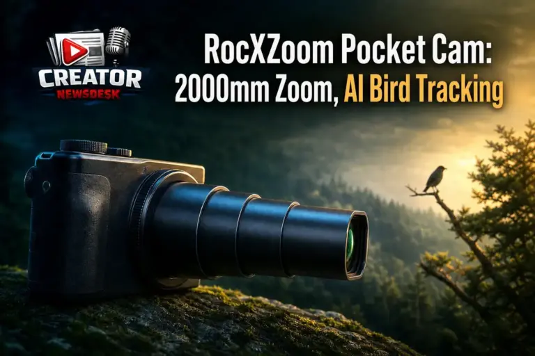 RocXZoom Pocket Cam: 2000mm Zoom, AI Bird Tracking