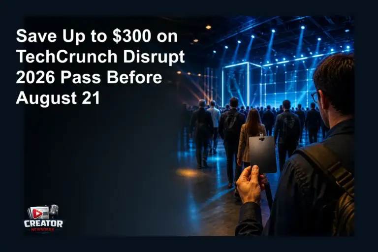Save Up to $300 on TechCrunch Disrupt 2026 Pass Before August 21