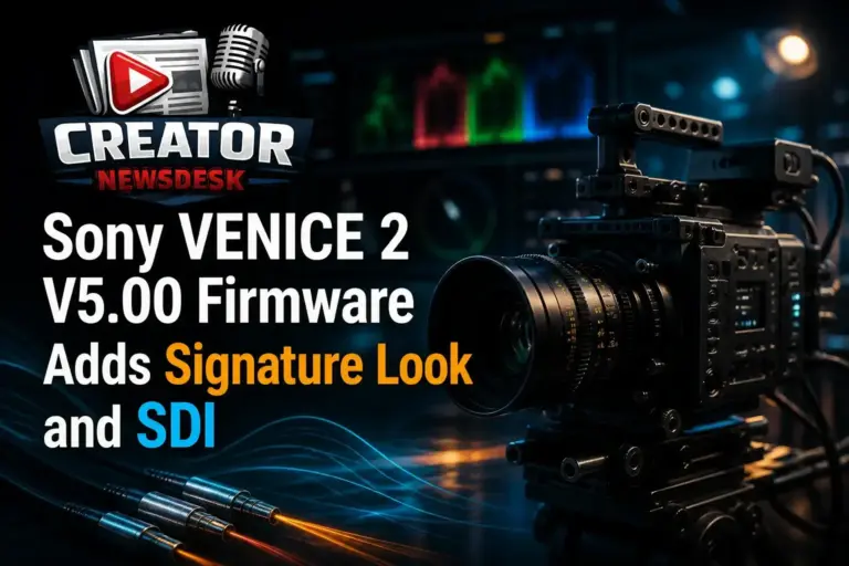Sony VENICE 2 V5.00 Firmware Adds Signature Look and SDI