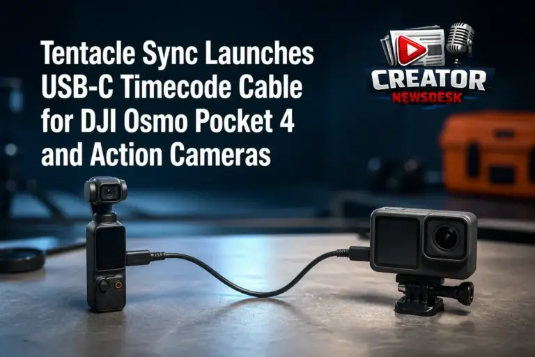 Tentacle Sync Launches USB-C Timecode Cable for DJI Osmo Pocket 4 and Action Cameras