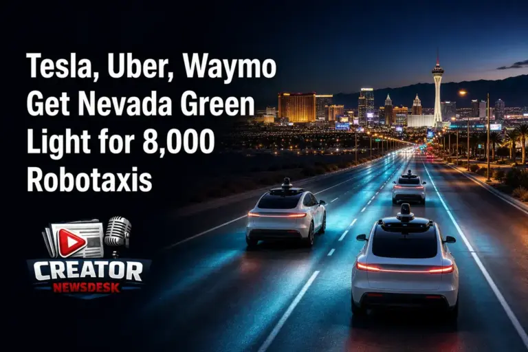 Tesla, Uber, Waymo Get Nevada Green Light for 8,000 Robotaxis