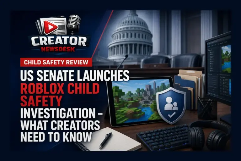 US Senate Launches Roblox Child Safety Investigation – What Creators Need to Know