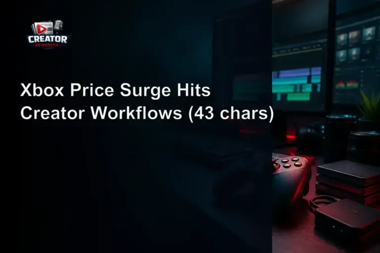 Xbox Price Surge Hits Creator Workflows (43 chars)