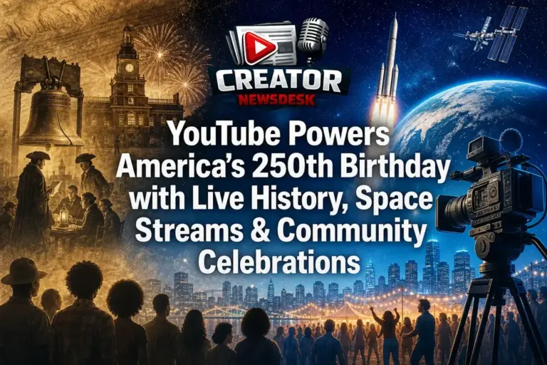 YouTube Powers America’s 250th Birthday with Live History, Space Streams & Community Celebrations