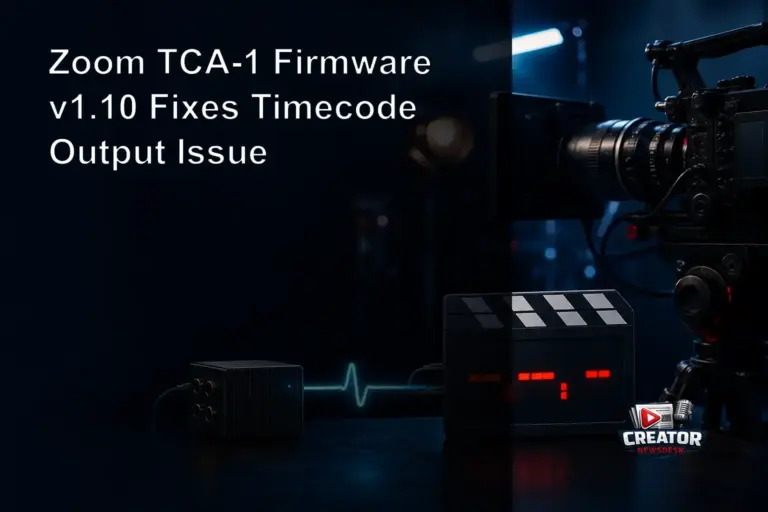 Zoom TCA-1 Firmware v1.10 Fixes Timecode Output Issue