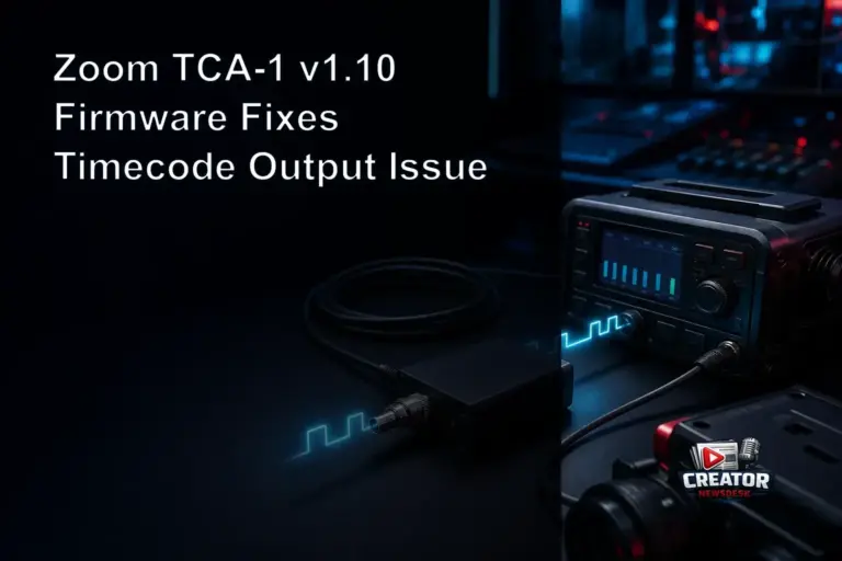 Zoom TCA-1 v1.10 Firmware Fixes Timecode Output Issue