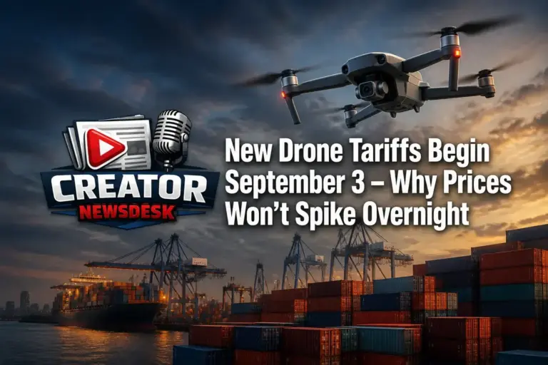 New Drone Tariffs Begin September 3 – Why Prices Won’t Spike Overnight