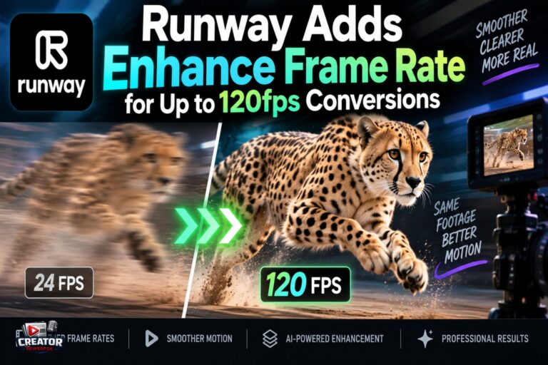 Runway Adds Enhance Frame Rate for Up to 120fps Conversions