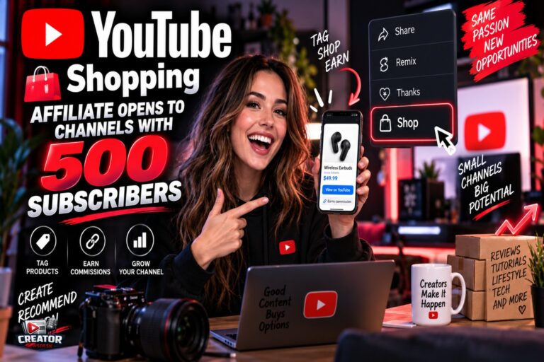 YouTube Shopping Affiliate Opens to Channels With 500 Subscribers