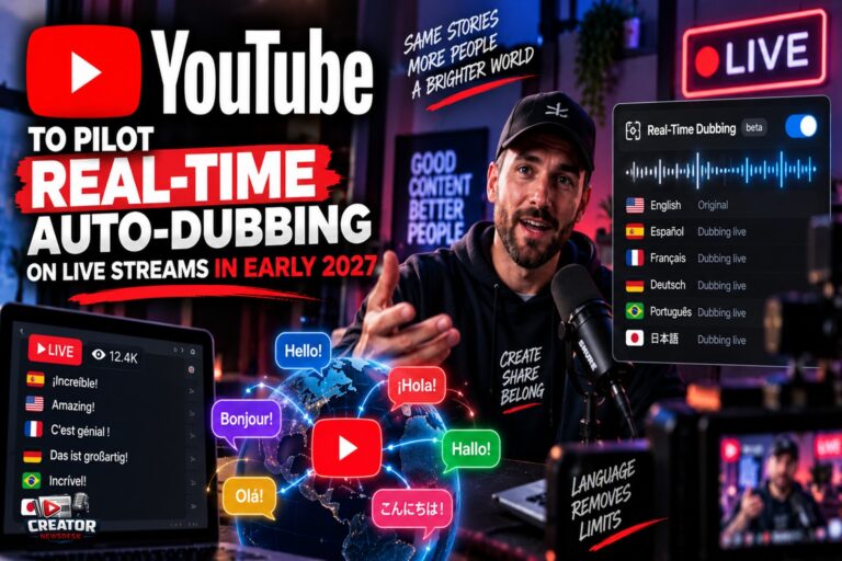 YouTube to Pilot Real-Time Auto-Dubbing on Live Streams in Early 2027