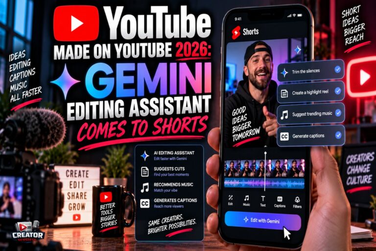 Made on YouTube 2026: Gemini Editing Assistant Comes to Shorts
