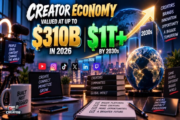 Creator Economy Valued at Up to $310B in 2026, $1T+ by 2030s