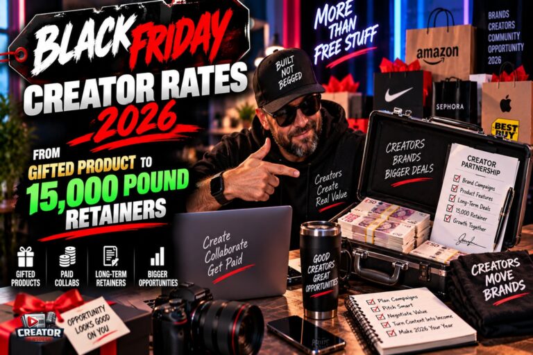 Black Friday Creator Rates 2026: From Gifted Product to 15,000 Pound Retainers