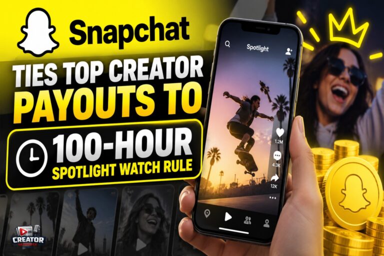 Snapchat Ties Top Creator Payouts to 100-Hour Spotlight Watch Rule