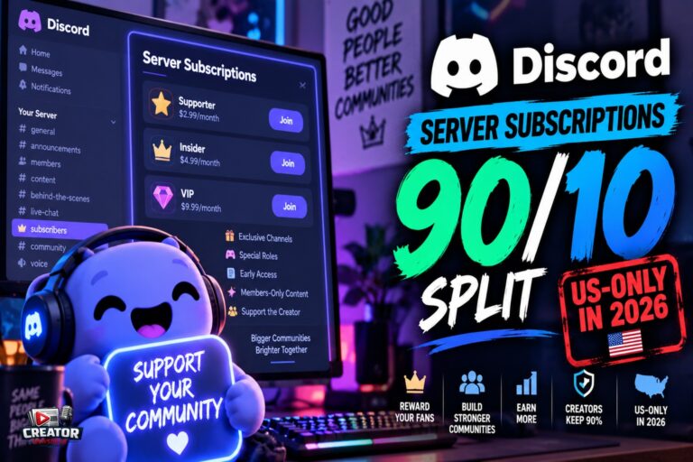 Discord Server Subscriptions: 90/10 Split, US-Only in 2026