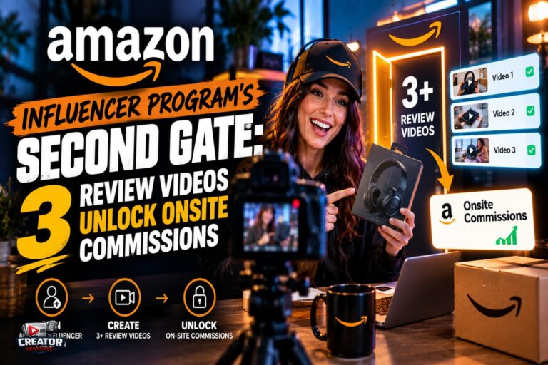 Amazon Influencer Program’s Second Gate: 3 Review Videos Unlock Onsite Commissions