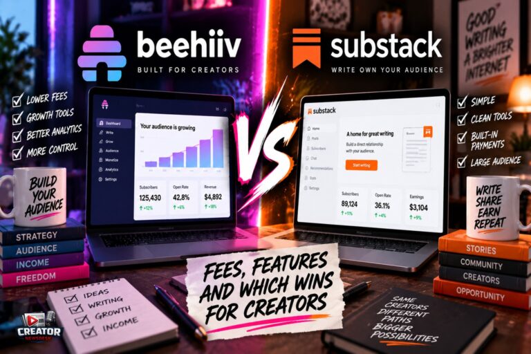 Beehiiv vs Substack in 2026: Fees, Features and Which Wins for Creators