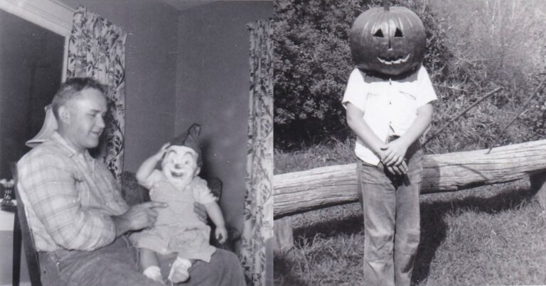 Vintage Halloween Photos Reveal Unsettling Costumes from the 1950s–60s