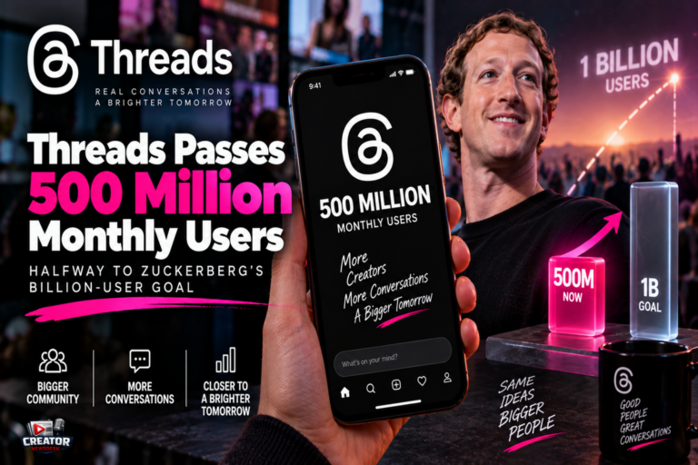 Threads Passes 500 Million Monthly Users, Halfway to Zuckerberg’s Billion-User Goal