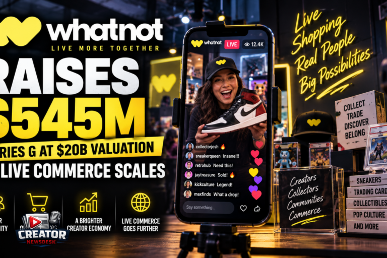 Whatnot Raises $545M Series G at $20B Valuation as Live Commerce Scales