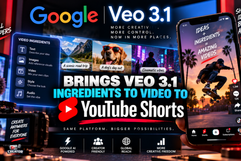 Google Brings Veo 3.1 Ingredients to Video to YouTube Shorts