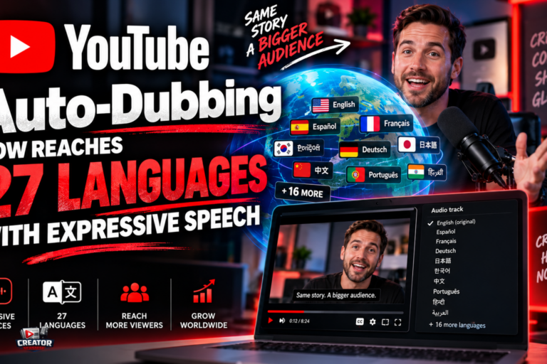 YouTube Auto-Dubbing Now Reaches 27 Languages With Expressive Speech