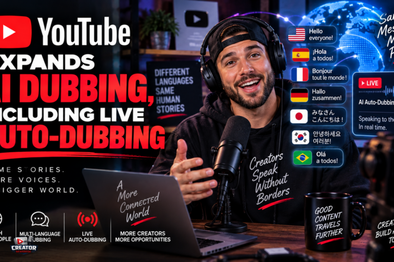YouTube Expands AI Dubbing, Including Live Auto-Dubbing
