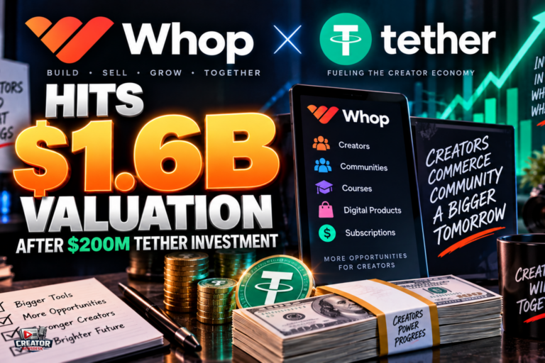 Whop Hits $1.6B Valuation After $200M Tether Investment